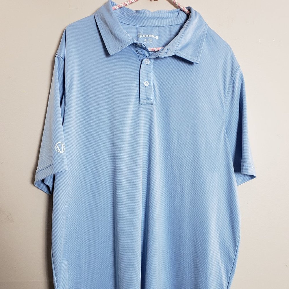 SUNICE MEN'S SHORT SLEEVE GOLF SHIRT SIZE XXL TTG SPORTS BLUE SPORTS WEAR MAN'S